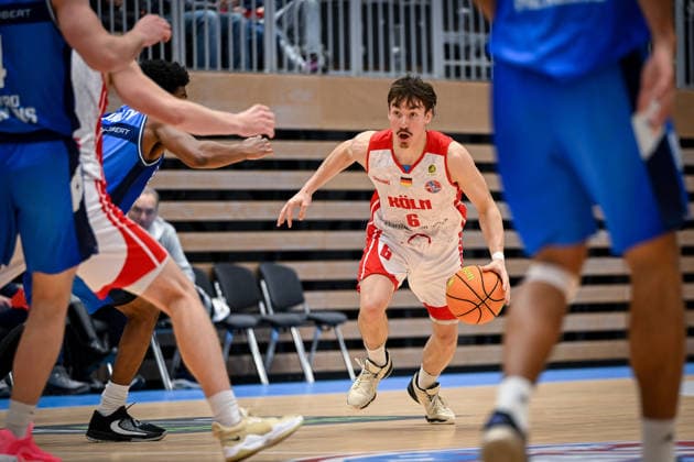 Barmer 2. Basketball Bundesliga ProA: RheinStars Köln vs HAKRO Merlins Crailsheim, 20.12.2025 Jasper Günther (RheinStarsKöln 6), Barmer 2. Basketball Bundesliga ProA: RheinStars Köln vs HAKRO Merlins Crailsheim am 20.12.2025 im Castello Düsseldorf in Düsseldorf (Nordrhein-Westfalen) Copyright: xBEAUTIFULxSPORTS Mueller-Laschetx