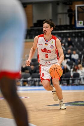 Barmer 2. Basketball Bundesliga ProA: RheinStars Köln vs HAKRO Merlins Crailsheim, 20.12.2025 Jasper Günther (RheinStarsKöln 6), Barmer 2. Basketball Bundesliga ProA: RheinStars Köln vs HAKRO Merlins Crailsheim am 20.12.2025 im Castello Düsseldorf in Düsseldorf (Nordrhein-Westfalen) Copyright: xBEAUTIFULxSPORTS Mueller-Laschetx