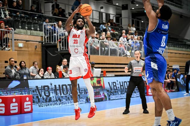 Barmer 2. Basketball Bundesliga ProA: RheinStars Köln vs HAKRO Merlins Crailsheim, 20.12.2025 Michael Jordan Miller (RheinStarsKöln 23), Barmer 2. Basketball Bundesliga ProA: RheinStars Köln vs HAKRO Merlins Crailsheim am 20.12.2025 im Castello Düsseldorf in Düsseldorf (Nordrhein-Westfalen) Copyright: xBEAUTIFULxSPORTS Mueller-Laschetx