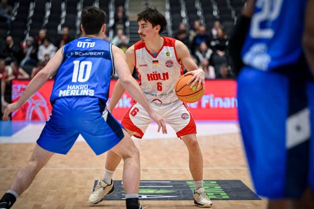 Barmer 2. Basketball Bundesliga ProA: RheinStars Köln vs HAKRO Merlins Crailsheim, 20.12.2025 Jasper Günther (RheinStarsKöln 6), Barmer 2. Basketball Bundesliga ProA: RheinStars Köln vs HAKRO Merlins Crailsheim am 20.12.2025 im Castello Düsseldorf in Düsseldorf (Nordrhein-Westfalen) Copyright: xBEAUTIFULxSPORTS Mueller-Laschetx