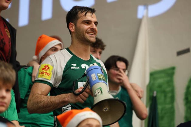20.12.2025, Handball, Herren, 3. Liga, Staffel Süd-West, Saison 2025 2026, HG Saarlouis - TuS 82 Opladen, Muhamet Durmishi (HG Saarlouis) Saarlouis Stadtgartenhalle Saarland Deutschland (DEU) Copyright: xSebastianxBachx