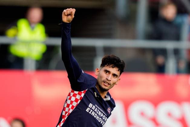 UTRECHT , 21-12-2025 , Stadium Galgenwaard , season 2025 2026 , Dutch Eredivisie Football . Match between FC Utrecht and PSV , Picture shows PSV player Ricardo Pepi celebrating the 1-1 Utrecht - PSV  x200324363x Copyright: