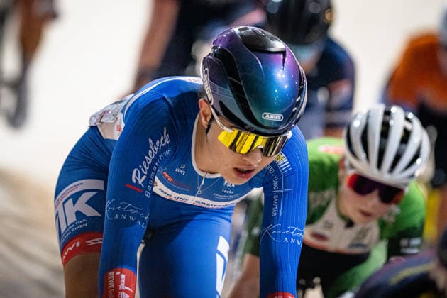 VOGELGESANG Dorothea: DM Omnium 2025 - Frankfurt Oder VOGELGESANG Dorothea ( GER ) HSG Uni Greifswald Querformat - quer - horizontal - Landscape - Event Veranstaltung: DM Omnium 2025 - Deutsche Meisterschaft - Category Kategorie: Cycling - Track cycling, Rad, Radsport, Bahnrad, Bahn National Championship Omnium - Women U19 Juniors - Location Ort: Europe Germany - Brandenburg - Märkisch Oderland - Frankfurt Oder - Oderlandhalle - Discipline: Omnium Points Race 4. Race - Distance: 15 km - Date Datum: 20.12.2025 Saturday Day 2 -