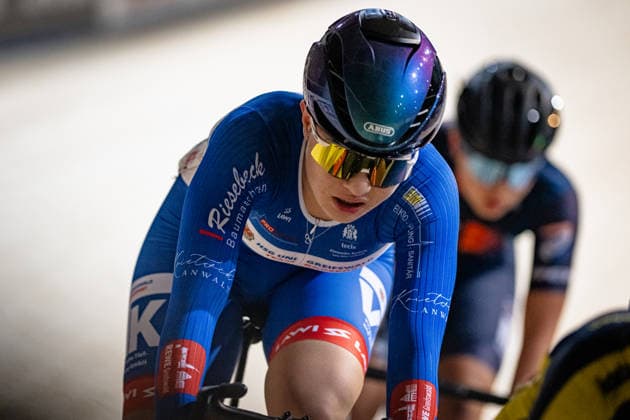 VOGELGESANG Dorothea: DM Omnium 2025 - Frankfurt Oder VOGELGESANG Dorothea ( GER ) HSG Uni Greifswald Querformat - quer - horizontal - Landscape - Event Veranstaltung: DM Omnium 2025 - Deutsche Meisterschaft - Category Kategorie: Cycling - Track cycling, Rad, Radsport, Bahnrad, Bahn National Championship Omnium - Women U19 Juniors - Location Ort: Europe Germany - Brandenburg - Märkisch Oderland - Frankfurt Oder - Oderlandhalle - Discipline: Omnium Points Race 4. Race - Distance: 15 km - Date Datum: 20.12.2025 Saturday Day 2 -