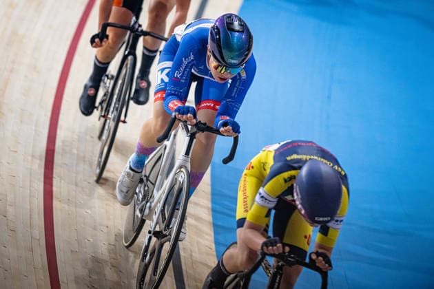 VOGELGESANG Dorothea: DM Omnium 2025 - Frankfurt Oder VOGELGESANG Dorothea ( GER ) HSG Uni Greifswald Querformat - quer - horizontal - Landscape - Event Veranstaltung: DM Omnium 2025 - Deutsche Meisterschaft - Category Kategorie: Cycling - Track cycling, Rad, Radsport, Bahnrad, Bahn National Championship Omnium - Women U19 Juniors - Location Ort: Europe Germany - Brandenburg - Märkisch Oderland - Frankfurt Oder - Oderlandhalle - Discipline: Omnium Points Race 4. Race - Distance: 15 km - Date Datum: 20.12.2025 Saturday Day 2 -