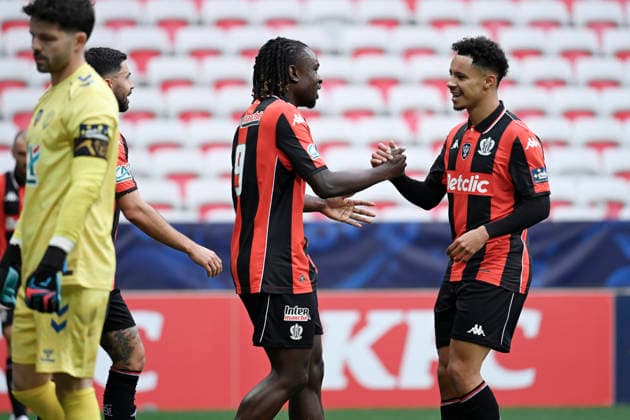 FOOTBALL : Nice (OGC Nice) vs Saint Etienne (ASSE) - Coupe de France - 32e de finale - 21 12 2025 Nice™s midfielder 9 Zoumana Diallo joie apres avoir marque durant le match de coupe de France, opposant l™OGC Nice a L™AS Saint Etienne, a l™occasion des 32e de finale, Stade de l™Allianz Riviera de Nice, sud de la France, le 21 dÃ cembre 2025. NICEFrance  Copyright: xfredxDIDES psnewzx