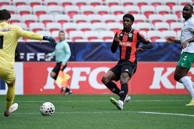 FOOTBALL : Nice (OGC Nice) vs Saint Etienne (ASSE) - Coupe de France - 32e de finale - 21 12 2025 Nice™s forward 11 Mohamed Ali Cho durant le match de coupe de France, opposant l™OGC Nice a L™AS Saint Etienne, a l™occasion des 32e de finale, Stade de l™Allianz Riviera de Nice, sud de la France, le 21 dÃ cembre 2025. NICEFrance  Copyright: xfredxDIDES psnewzx
