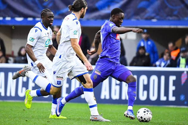 FOOTBALL : AJ Auxerre vs AS Monaco - Coupe de France - 32e de final - 21 12 2025 Florian Balogun (AS Monaco) AuxerreFrance  Copyright: xBaptistexAutissierx