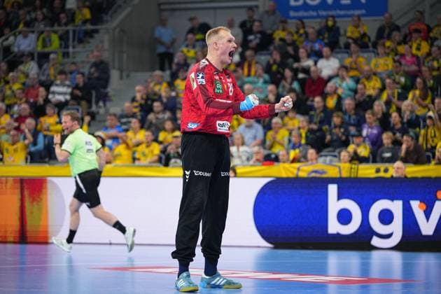 RECORD DATE NOT STATED Szene mit David Späth (29; Rhein Neckar Löwen) David Späth (29; Rhein Neckar Löwen) in Aktion
