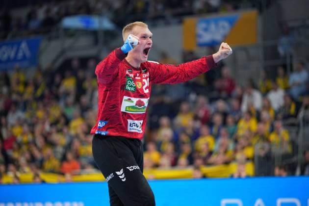 RECORD DATE NOT STATED Szene mit David Späth (29; Rhein Neckar Löwen) David Späth (29; Rhein Neckar Löwen) in Aktion