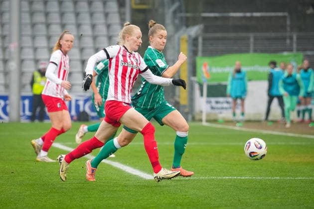 Fussball, Google Pixel Frauen-Bundesliga, 14 .Spieltag, 2025 2026, SC Freiburg vs. SV Werder Bremen, 21.12.2025, Dreisamstadion, Freiburg,: Meret Felde (SC Freiburg, Frauen 4) Freiburg Dreisamstadion Baden-Württemberg Deutschland Copyright: xFINLEYxMÖRCHx