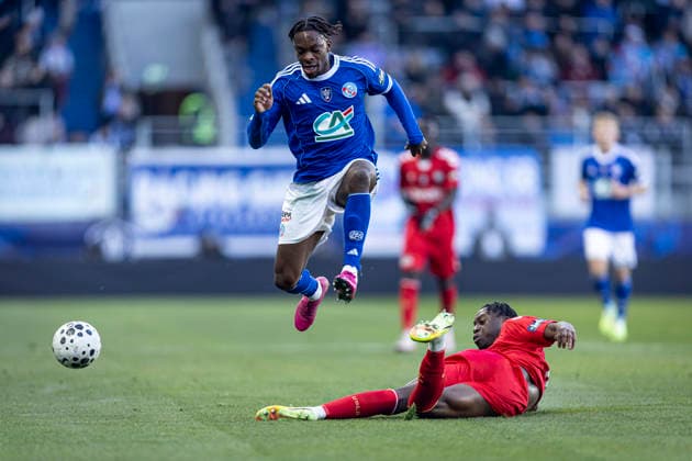 FOOTBALL : Racing de Strasbourg (RCS) vs Dunkerque- Coupe de France - 32e de finale - 21 12 2025 Stade de la Meinau. Strasbourg - France Martial Godo 20 (RCS)  Copyright: xelyxandroxcegarrax