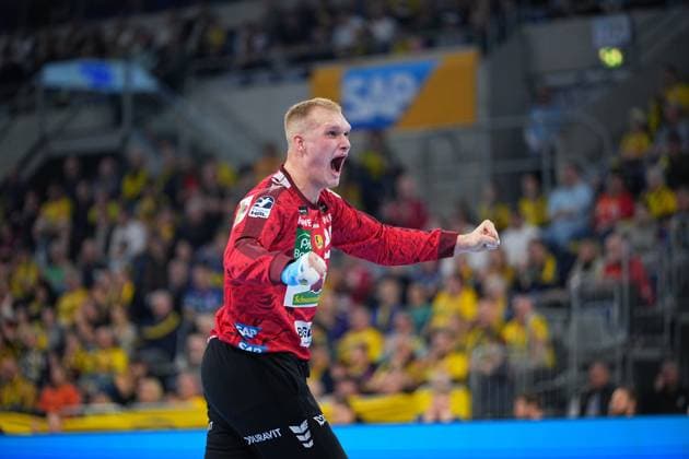 RECORD DATE NOT STATED Szene mit David Späth (29; Rhein Neckar Löwen) David Späth (29; Rhein Neckar Löwen) in Aktion