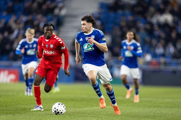 FOOTBALL : Racing de Strasbourg (RCS) vs Dunkerque- Coupe de France - 32e de finale - 21 12 2025 Stade de la Meinau. Strasbourg - France Samir El Mourabet 29 (RCS)  Copyright: xelyxandroxcegarrax