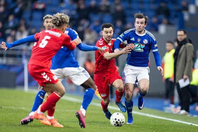 FOOTBALL : Racing de Strasbourg (RCS) vs Dunkerque- Coupe de France - 32e de finale - 21 12 2025 Stade de la Meinau. Strasbourg - France Ben Chilwell 3 (RCS)  Copyright: xelyxandroxcegarrax