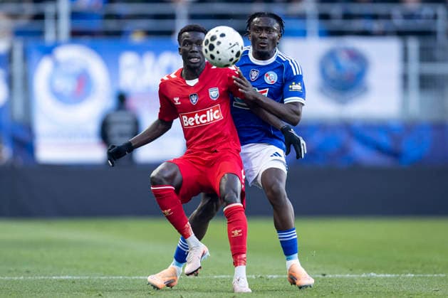 FOOTBALL : Racing de Strasbourg (RCS) vs Dunkerque- Coupe de France - 32e de finale - 21 12 2025 Stade de la Meinau. Strasbourg - France Abdoul Ouattara 42 (RCS)  Copyright: xelyxandroxcegarrax