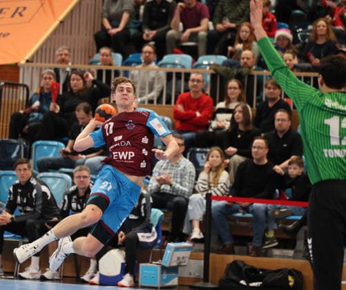 GER HBL2 Saison 2025 2026 VfL Potsdam vs SG BBM Bietigheim, 21.12.25, MBS Arena, Potsdam Nils FUHRMANN (1.VfL Potsdam 27)