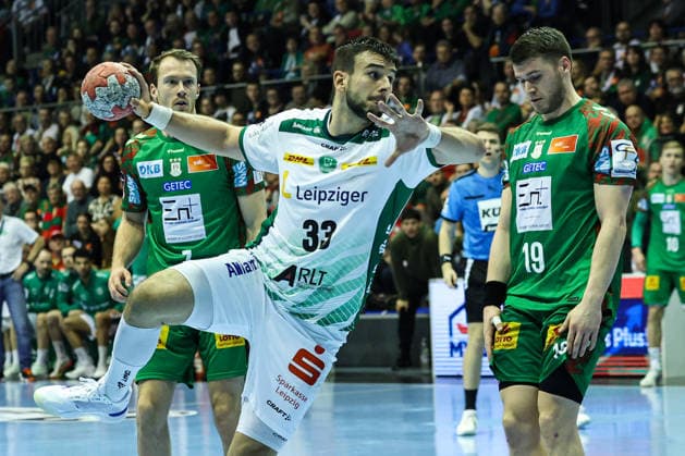 Luka Rogan (SC DHfK Leipzig,33) - Handball Bundesliga Saison 2025-2026 SC Magdeburg vs. SC DHFK Leipzig in der GETEC Arena in Magdeburg - Aktion,Handball,Deutschland,21.12.2025