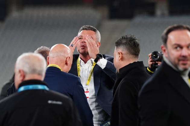 ISTANBUL, TURKEY - DECEMBER 20: Fenerbahce Sports Club President Sadettin Saran acknowledged the supporters amid chants following the Trendyol Turkish Super League match between Eyupspor and Fenerbahce SK at Ataturk Olympic Stadium on December 20, 2025 in Istanbul, Turkey. (Photo by Seskimphoto ) Eyupspor v Fenerbahce - Turkish Super League 2025 2026 