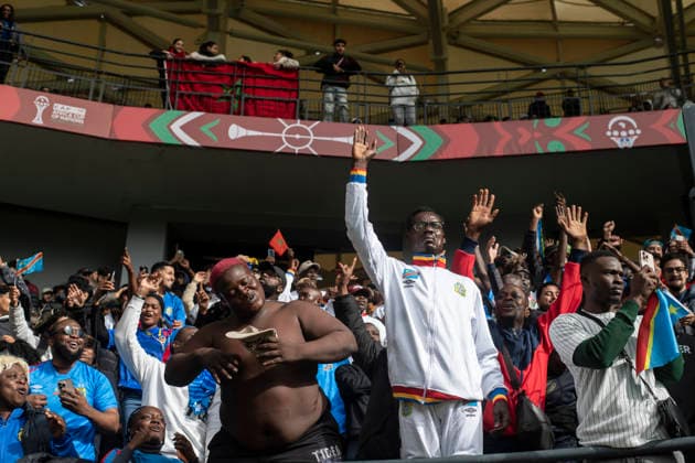 Congoloses fans during Africa Cup of Nations Morocco 2025 - Group B - Dr Congo vs Benin 23 12 2025 - Al Medina By IMAGO Didier Lefa Studio Rabat Al Medina Stadium Morocco
