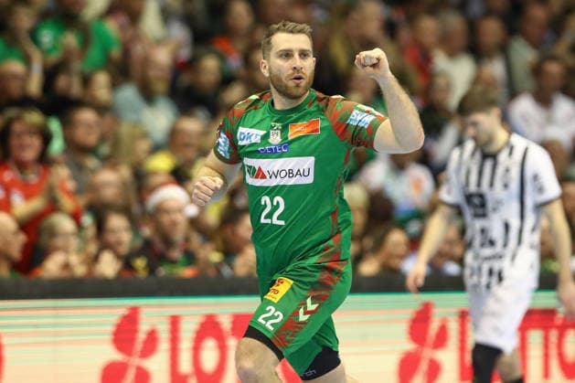 23.12.2025, xtgx, SC Magdeburg - THW Kiel v.l. Lukas Mertens (Magdeburg, 22) Jubel, Torjubel, jubelt ueber das Tor, celebrate the goal, celebration Magdeburg