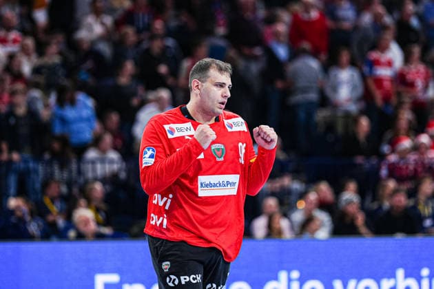 Torjubel Dejan Milosavljev (Fuechse Berlin, 96) GER, Handball Verein Hamburg vs. Fuechse Berlin, Handball, 1. Bundesliga, Spieltag 24, Saison 2025 2026, 23.12.2025 GER, Handball Sport Verein Hamburg vs. Fuechse Berlin, Handball, 1. Bundesliga, Spieltag 24, Saison 2025 2026, 23.12.2025 Hamburg Copyright: xEibner-Pressefoto MarcelxvonxFehrnx EP_MFN