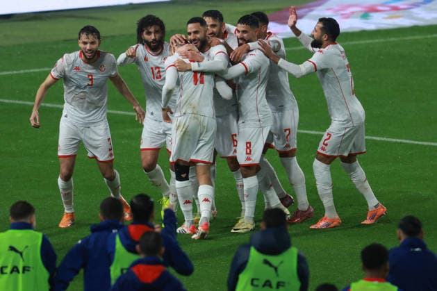 Morocco, Rabat - 23 December 2025 - Ellyes Skhiri of Tunisia national team, Nationalteam scoring a goal celebrations during the Africa Cup of Nations 2025 match of group C between Tunisia national team and Uganda national team at Screenshot 2025-12-23 at Stade Olympique Annexe Complexe Sportif Prince Abdellah Rabat, Morocco. AFCON 2025 - Tunisia vs. Uganda Copyright: xSFSIx