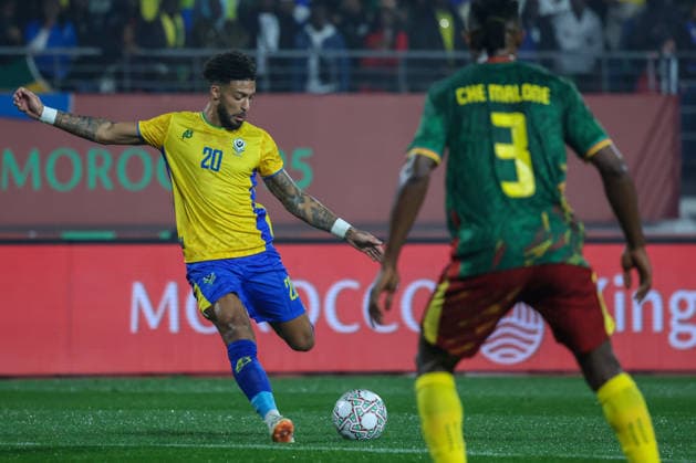 Cameroon v Gabon - Africa Cup of Nations AGADIR, MOROCCO - DECEMBER 24: Denis Bouanga (L) of Gabon in action during the Africa Cup of Nations (AFCON 2025) Group F football match between Cameroon and Gabon at Adrar Stadium in Agadir, Morocco on December 24, 2025. Stringer Anadolu Agadir Morocco. Editorial use only. Please get in touch for any other usage.  Copyright: x2025xAnadoluxStringerx