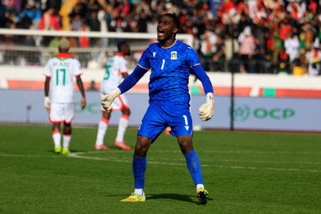 Fußball, Afrika Cup, Burkina Faso - Äquatorialguinea CASABLANCA, MOROCCO - DECEMBER 24: Jesus Owono of Equitorial Guinea during the Africa Cup of Nations (AFCON) match between Burkinafaso and Equitorial Guinea on December 24th, 2025 at Mohammed V Stadium, Morocco. Photo by Vincent Kamto Copyright: xVincentxKAMTOx