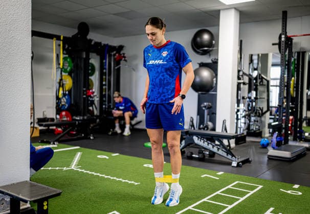 Leipzigs Giovanna Hoffmann. Training RB Leipzig Frauen am 5. Dezember 2025 nach Leverkusen. Sportschule Egidius Braun Abtnaundorf, Leipzig. Training RB Leipzig Frauen