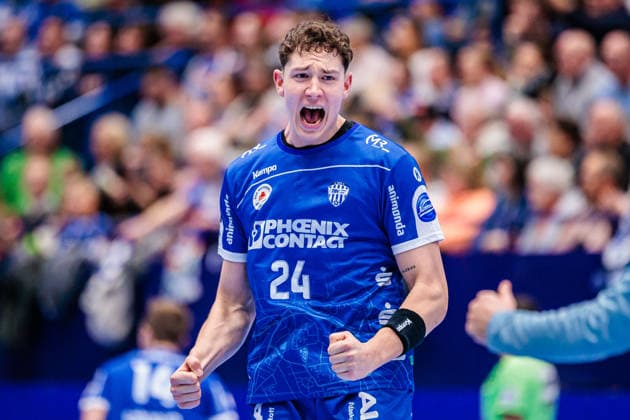Joel Willecke (TBV Lemgo Lippe, 24) jubelt freut sich GER, TBV Lemgo Lippe vs. HSG Wetzlar, Handball, 1. Bundesliga, 19. Spieltag, Spielzeit 2025 2026, 26.12.2025 GER, TBV Lemgo Lippe vs. HSG Wetzlar, Handball, 1. Bundesliga, 19. Spieltag, Spielzeit 2025 2026, 26.12.2025 Lemgo Copyright: xEibner-Pressefoto JanxRollingerx EP_JSK