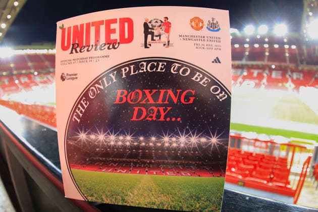 Manchester United, ManU v Newcastle United, Premier League Matchday programme ahead of the Premier League match between Manchester United and Newcastle United at Old Trafford, Manchester, UK on 26 December 2025. Manchester Old Trafford Greater Manchester UK Editorial use only DataCo restrictions apply See www.football-dataco.com , Copyright: xConorxMolloyx PSI-23465-0001