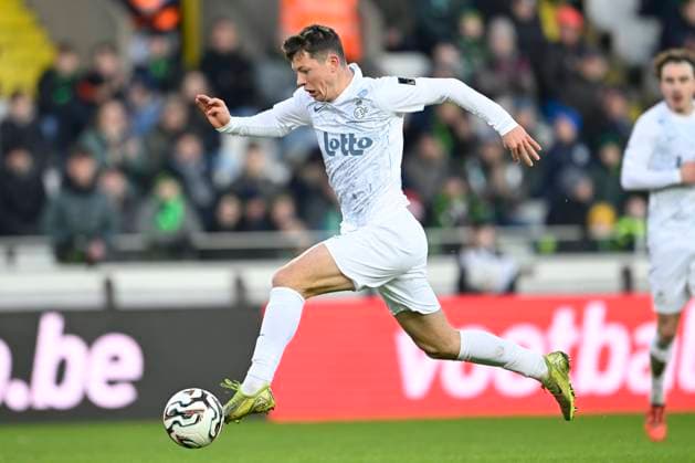 Cercle Brugge v Royale Union Saint-Gilloise - Jupiler Pro League BRUGGE, BELGIUM - DECEMBER 26 : Rasmussen Mathias midfielder of Union Saint-Gilloise is attacking during the Jupiler Pro League match between Cercle Brugge and Royale Union Saint-Gilloise on December 26, 2025 in Brugge, Belgium, 26 12 2025 Brugge Belgium  Copyright: xNicoxVereeckenx