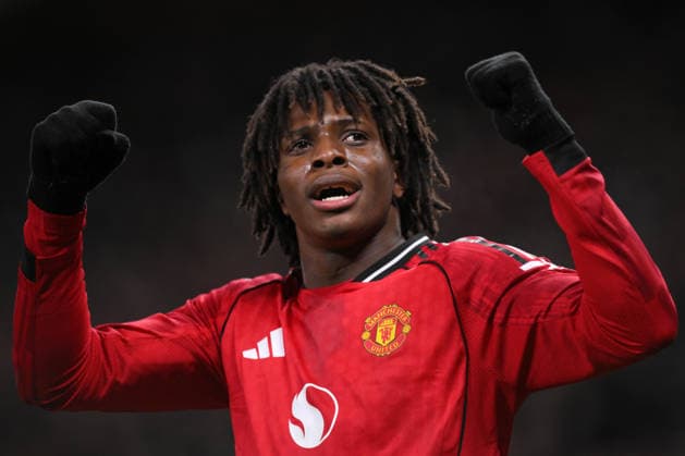 Manchester United, ManU v Newcastle United, Premier League Manchester United s Patrick Dorgu celebrates scoring the first goal during the Manchester United v Newcastle United English Premier League match at Old Trafford, Manchester, England on 26 December 2025 Credit: Gary Oakley Every Second Media Editorial use only. All images are copyright Every Second Media Limited. No images may be reproduced without prior permission. All rights reserved. Premier League and Football League images are subject to licensing agreements with Football DataCo Limited. see https: www.football-dataco.com Copyright: xIMAGO EveryxSecondxMediax ESM-1723-0028 GaryxOakleyx xEveryxSecondxMediax