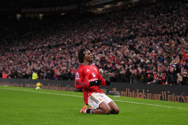 Manchester United, ManU v Newcastle United, Premier League Manchester United s Patrick Dorgu celebrates scoring the first goal during the Manchester United v Newcastle United English Premier League match at Old Trafford, Manchester, England on 26 December 2025 Credit: Gary Oakley Every Second Media Editorial use only. All images are copyright Every Second Media Limited. No images may be reproduced without prior permission. All rights reserved. Premier League and Football League images are subject to licensing agreements with Football DataCo Limited. see https: www.football-dataco.com Copyright: xIMAGO EveryxSecondxMediax ESM-1723-0029 GaryxOakleyx xEveryxSecondxMediax