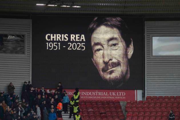 Sport Themen der Woche KW52 Middlesbrough v Blackburn Rovers - Sky Bet Championship Middlesbrough pays tribute to the late Chris Rea during the Sky Bet Championship match between Middlesbrough and Blackburn Rovers at the Riverside Stadium in Middlesbrough, England, on December 26, 2025. Middlesbrough North Yorkshire United Kingdom  Copyright: xMIxNewsx originalFilename:fletcher-middlesb251226_npVt8.jpg