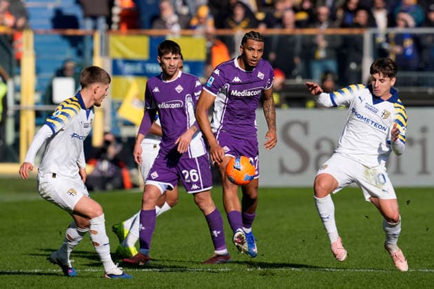 Cher Ndour (ACF Fiorentina) in action, Serie A, Parma Calcio 1913 v ACF Fiorentina, Ennio Tardini Stadium, December 27, 2025, Parma, Italy.