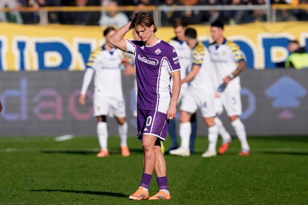 Albert Gudmundsson (ACF Fiorentina) looks dejected, Serie A, Parma Calcio 1913 v ACF Fiorentina, Ennio Tardini Stadium, December 27, 2025, Parma, Italy.
