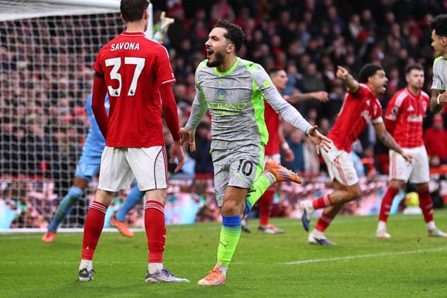 Nottingham Forest v Manchester City, Premier League Rayan Cherki of Manchester City celebrates his late goal making it 2-1 to Manchester City during the Nottingham Forest v Manchester City Premier League match at the City Ground, West Bridgford, England on 27 December 2025 Credit: Ryan Crockett Every Second Media Editorial use only. All images are copyright Every Second Media Limited. No images may be reproduced without prior permission. All rights reserved. Premier League and Football League images are subject to licensing agreements with Football DataCo Limited. see https: www.football-dataco.com Copyright: xIMAGO EveryxSecondxMediax ESM-1724-0080 RyanxCrockettx xEveryxSecondxMediax
