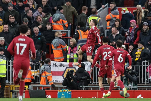 Premier League Liverpool v Wolverhampton Wanderers Florian Wirtz of Liverpool celebrates his goal to make it 2-0 during the Premier League match Liverpool vs Wolverhampton Wanderers at Anfield, Liverpool, United Kingdom, 27th December 2025 (Photo by Mark Cosgrove News Images) Liverpool Anfield Merseyside United Kingdom Copyright: xMarkxCosgrove NewsxImagesx