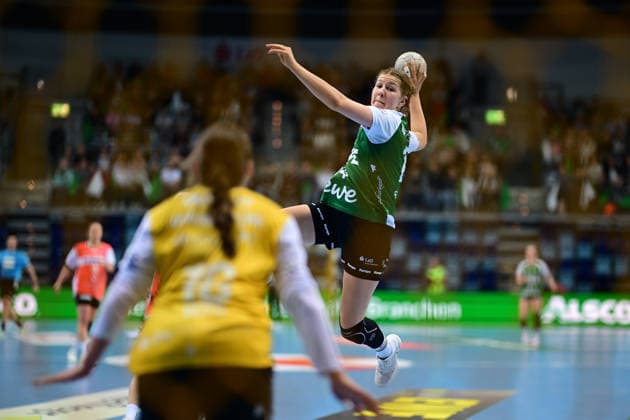 Handball I Frauen I Saison 2025-2026 I 1. HBF I 9. Spieltag I VfL Oldenburg - HSG Blomberg-Lippe I 27.12.2025 Marie Steffen (14, VfL Oldenburg) Oldenburg EWE Arena Niedersachsen Deutschland Copyright: xLobeca FelixxSchlikisx