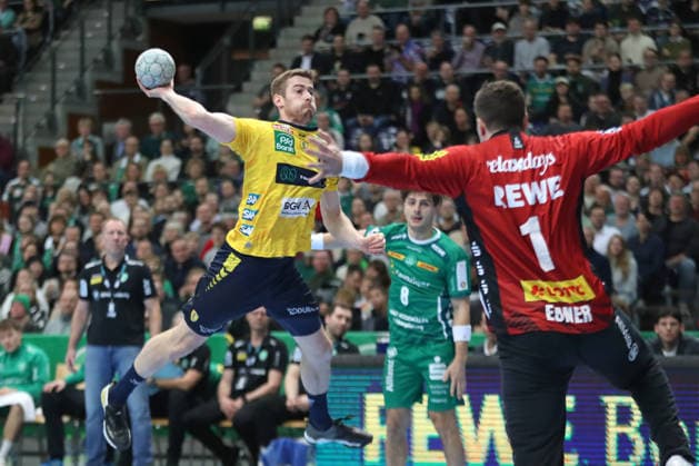 Handball DAIKIN HBL, SC DHfK Leipzig - Rhein-Neckar Löwen; 27.12.2025 Tim Nothdurft (8, Rhein-Neckar Löwen). Handball, DAIKIN HBL, 1. Bundesliga, Saison 2025 2026, 19. Spieltag: SC DHfK Leipzig vs. Rhein-Neckar Löwen am 27.12.2025 in der Quarterback Immobilien Arena Leipzig. Copyright: xBEAUTIFULxSPORTS JanxKaeferx