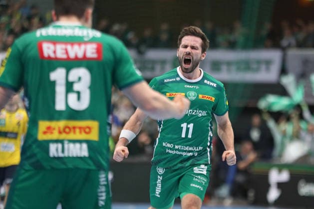 Handball DAIKIN HBL, SC DHfK Leipzig - Rhein-Neckar Löwen; 27.12.2025 Lukas Binder (11, SC DHfK Leipzig) jubelt. Handball, DAIKIN HBL, 1. Bundesliga, Saison 2025 2026, 19. Spieltag: SC DHfK Leipzig vs. Rhein-Neckar Löwen am 27.12.2025 in der Quarterback Immobilien Arena Leipzig. Copyright: xBEAUTIFULxSPORTS JanxKaeferx