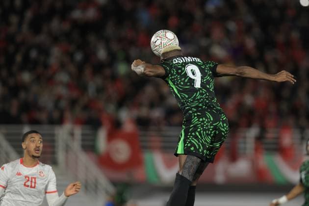 Nigeria v Tunisia - 35th Africa Cup of Nations FEZ, MOROCCO - DECEMBER 27: Victor Osimhen (9) of Nigeria in action during the 35th Africa Cup of Nations (AFCON 2025) Group C match between Nigeria and Tunisia at Fez Stadium in Fez, Morocco, on December 27, 2025. Fareed Kotb Anadolu Fez Morocco. Editorial use only. Please get in touch for any other usage.  Copyright: x2025xAnadoluxFareedxKotbx