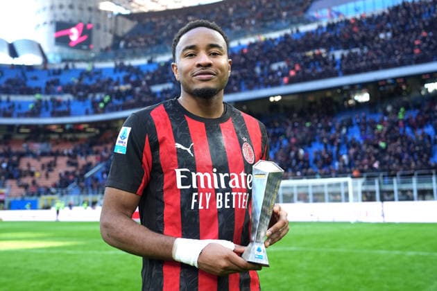AC Milan s Christopher Nkunku Panini player of the match during the Serie A soccer match between Milan and Hellas Verona at the San Siro Stadium in Milan , north Italy - Sunday , December 28 , 2025. - Soccer .  Copyright: xSpada LaPressex