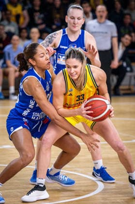 Basketball Berlin 28.12.2025 Saison 2025 2026 DBBL 1. Bundesliga Alba Berlin - BC Pharmaserv Marburg Emily Kiser (Alba, No.33)