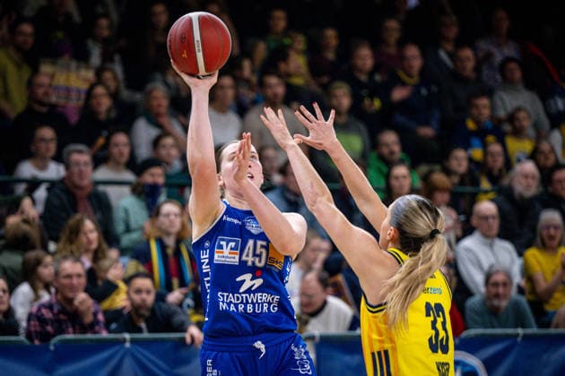 Basketball Berlin 28.12.2025 Saison 2025 2026 DBBL 1. Bundesliga Alba Berlin - BC Pharmaserv Marburg llyson Fertig (Marburg, No.45)