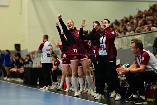 Handball I Frauen I Saison 2025-2026 I 2. HBF I 11. Spieltag I HL Buchholz 08-Rosengarten - HC Leipzig I 28.12.2025 Jubel, Begeisterung, Enthusiasmus, Euphorie, Freude, Glücksgefühl, Heiterkeit bei: HL Buchholz 08-Rosengarten Bank Hamburg CU Arena, CU-Arena Niedersachsen Deutschland Copyright: xLobeca FelixxSchlikisx