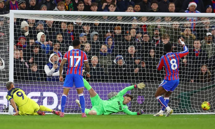 London, England, 28th December 2025. Richarlison of Tottenham Hotspur scores before his goal is disallowed for offside after a VAR check during the Crystal Palace vs Tottenham Hotspur Premier League match at Selhurst Park, London. Picture credit should read: Paul Terry Sportimage EDITORIAL USE ONLY. No use with unauthorised audio, video, data, fixture lists, club league logos or live services. Online in-match use limited to 120 images, no video emulation. No use in betting, games or single club league player publications. SPI_018_PT_Crystal_Palace_Tottenham SPI-4399-0018