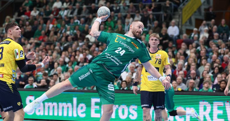 Leipzig, 27.12.2025, Arena Leipzig, Handball, Bundesliga, 19.Spieltag , SC DHfK Leipzig vs. Rhein Neckar Löwen Mannheim 26:30 (16:15) , Im Bild; Moritz Preuss (24, Leipzig) , Nur zur redaktionellen Nutzung. Only editorial use. , DHB HBL regulations prohibit any use of photographs as image sequences and or quasi-video. ,
